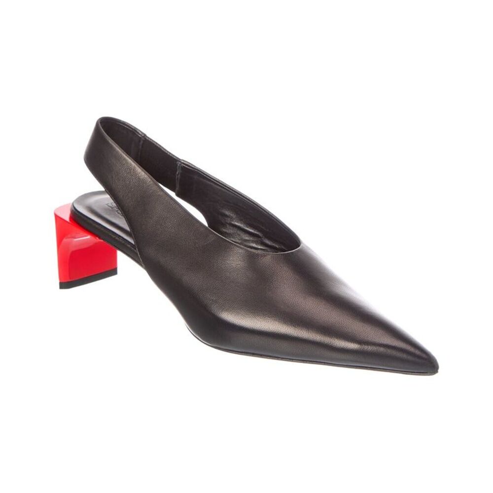 Sportmax Leather Slingback Pump, Black